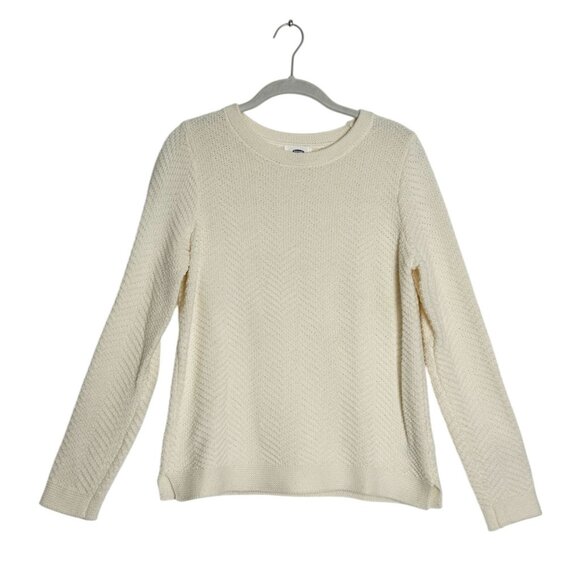 Old Navy Sweaters - Old Navy Women's Zig Zag Knit Long Sleeve Sweater in Cream - Sz M